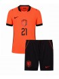Billige Nederland Frenkie de Jong #21 Hjemmedraktsett Barn VM 2026 Kortermet (+ Korte bukser)